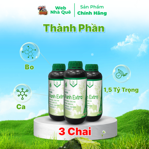 Combo 3 Hũ Phân Bón Lá Nu Bo Xanh Extra Hạn Chế Thối Hoa, Thối Trái, Rụng Hoa, Rụng Trái (Chai 500ml Pha 800 lít) thumb