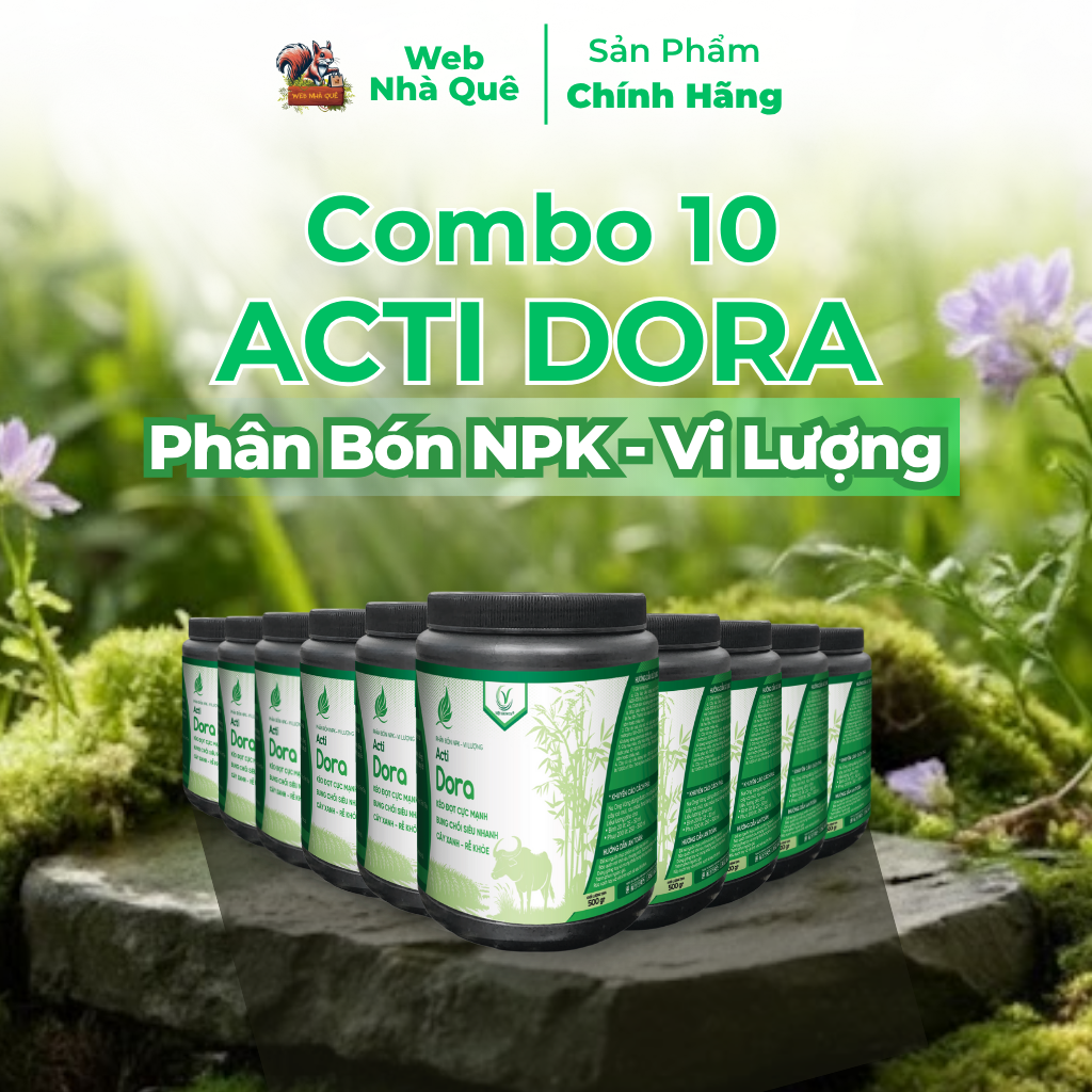 Combo 10 Hủ Phân Bón Acti Dora Siêu Kéo Đọt, Bật Chồi Nhanh, Thúc Trái Nhanh Lớn (500g pha 400 lít)