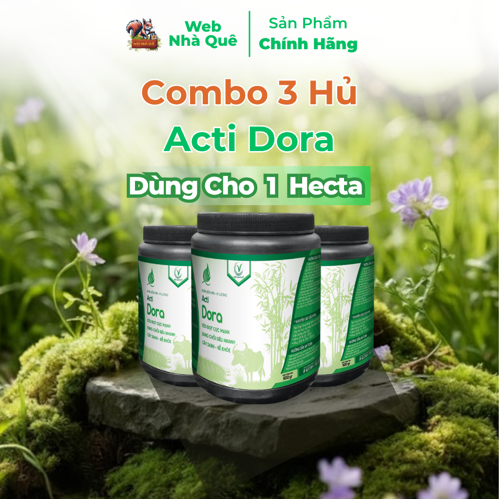 Combo 3 Hủ Phân Bón Acti Dora Siêu Kéo Đọt, Bật Chồi Nhanh, Thúc Trái Nhanh Lớn (500g pha 400 lít)