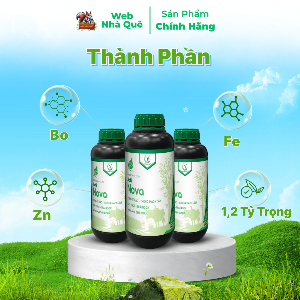 Combo 3 Hũ Phân Bón Lá Acti Nova Tăng Khả Năng Vận Chuyển Dinh Dưỡng Cho Cây Trồng, Giúp Trái Lớn Nhanh, Cây Khoẻ