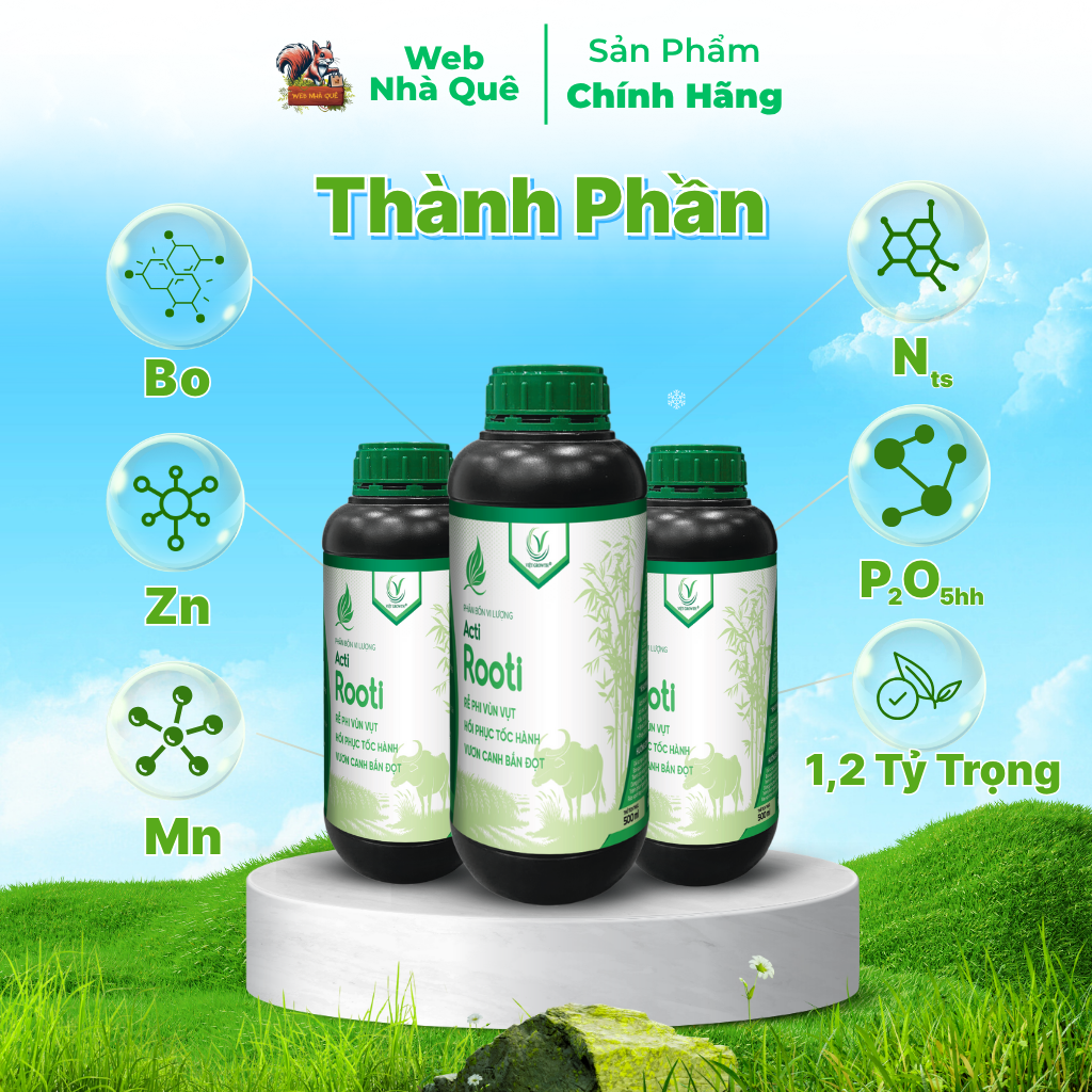 Combo 3 Hũ Phân Bón Lá Acti Rooti Giúp Kích Rễ Cây Trồng, Tăng Khả Năng Hấp Thu NPK Tồn Dư Trong Đất