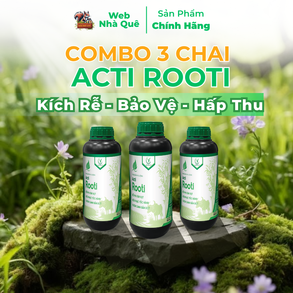 Combo 3 Hũ Phân Bón Lá Acti Rooti Giúp Kích Rễ Cây Trồng, Tăng Khả Năng Hấp Thu NPK Tồn Dư Trong Đất