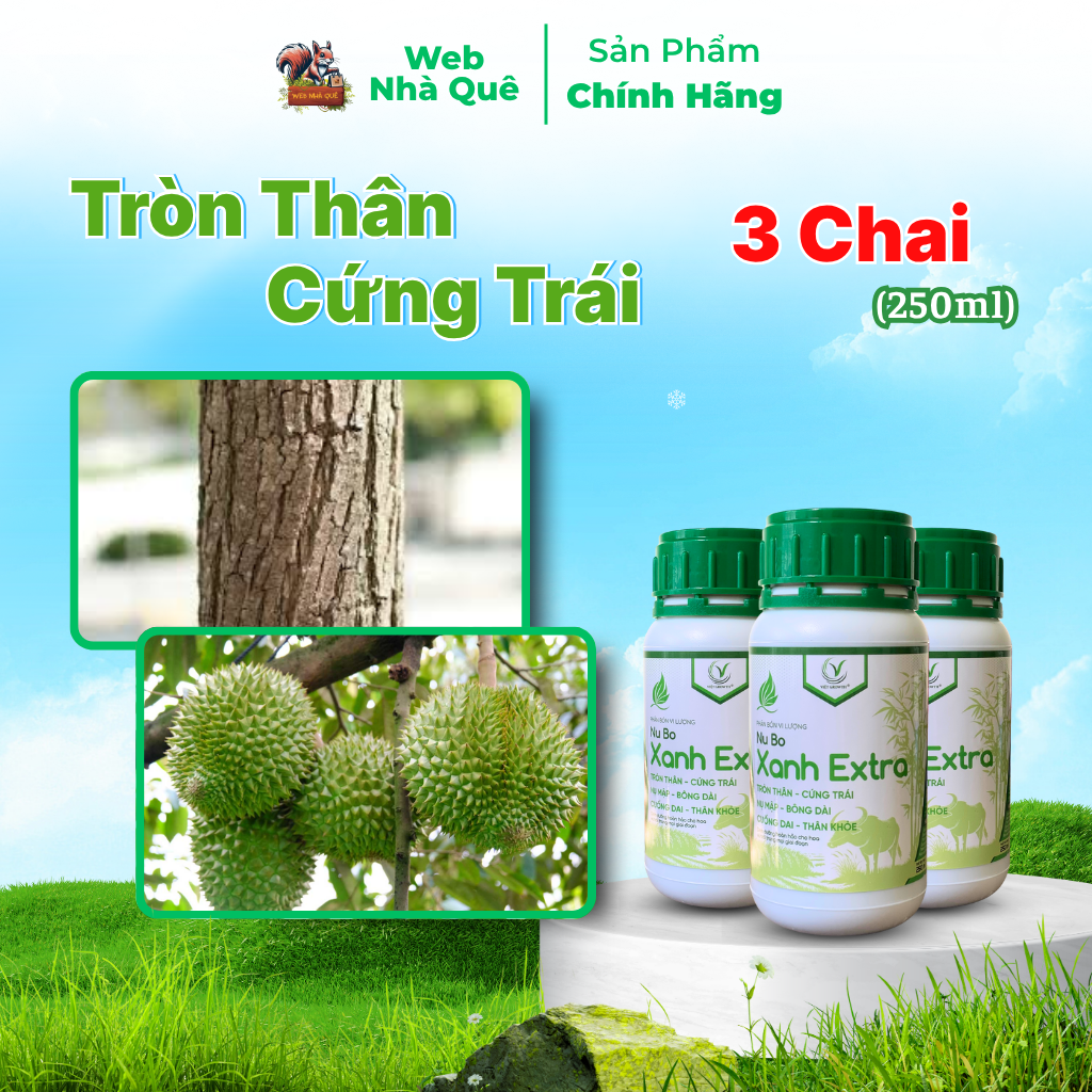 Combo 3 Hũ Phân Bón Lá Nu Bo Xanh Extra Hạn Chế Thối Hoa, Thối Trái, Rụng Hoa, Rụng Trái