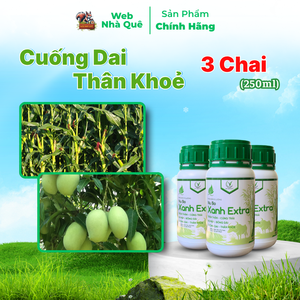 Combo 3 Hũ Phân Bón Lá Nu Bo Xanh Extra Hạn Chế Thối Hoa, Thối Trái, Rụng Hoa, Rụng Trái
