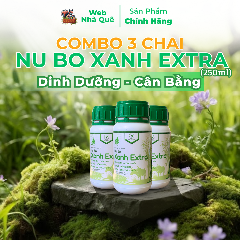 Combo 3 Hũ Phân Bón Lá Nu Bo Xanh Extra Hạn Chế Thối Hoa, Thối Trái, Rụng Hoa, Rụng Trái