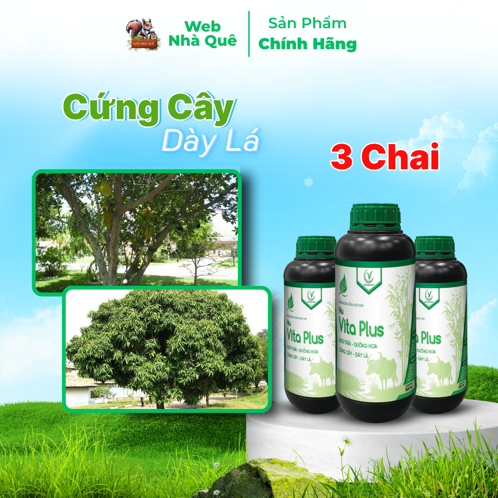 Combo 3 Hũ Phân Bón Lá Nu Vita Plus Giúp Nuôi Trái, Dưỡng Hoa, Hạn Chế Cháy Lá, Thối Trái, Thối Bông