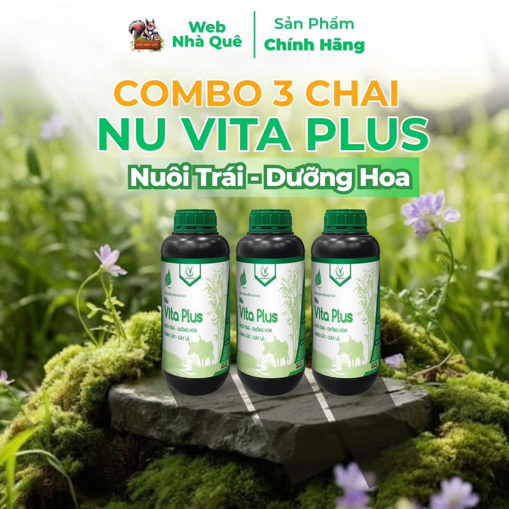 Combo 3 Hũ Phân Bón Lá Nu Vita Plus Giúp Nuôi Trái, Dưỡng Hoa, Hạn Chế Cháy Lá, Thối Trái, Thối Bông