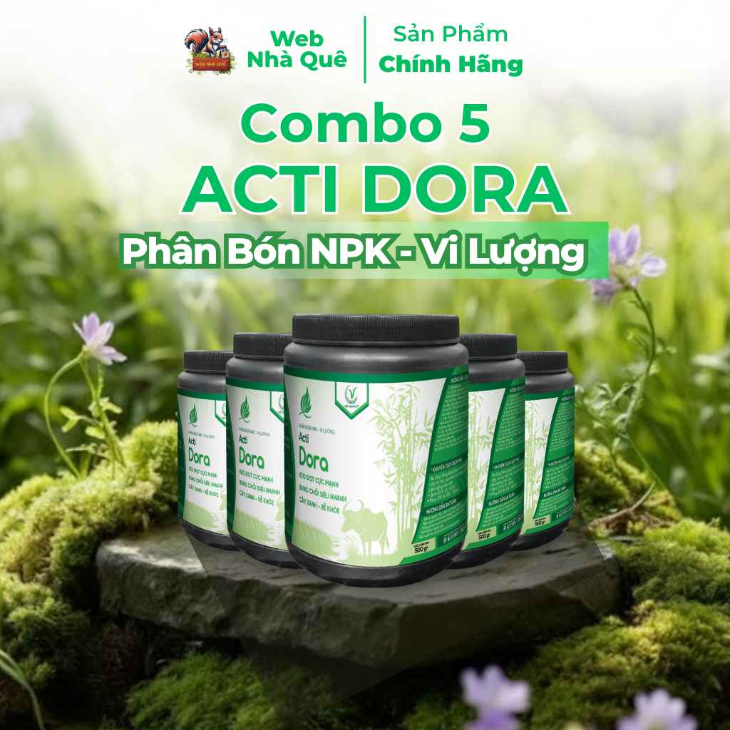 Combo 5 Hủ Phân Bón Acti Dora Siêu Kéo Đọt, Bật Chồi Nhanh, Thúc Trái Nhanh Lớn (500g pha 400 lít)