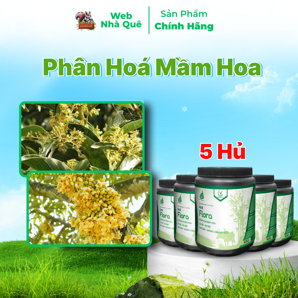 Combo 5 Hũ Phân Bón Lá Acti Flora Tặng 1 Nu Bo Xanh Extra 250ml