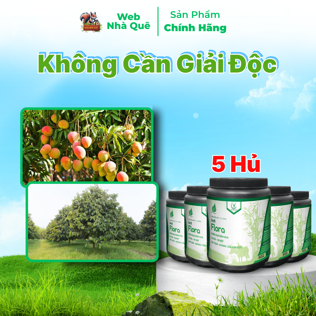Combo 5 Hũ Phân Bón Lá Acti Flora Tặng 1 Nu Bo Xanh Extra 250ml