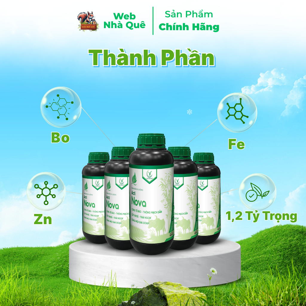 Combo 10 Hũ Phân Bón Lá Acti Nova Tặng 3 Nu Bo Xanh Extra 250ml
