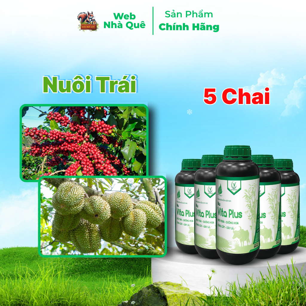 Combo 5 Hũ Phân Bón Lá Nu Vita Plus Tặng 1 Nu Bo Xanh Extra 250ml