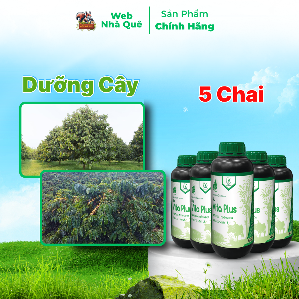Combo 5 Hũ Phân Bón Lá Nu Vita Plus Tặng 1 Nu Bo Xanh Extra 250ml