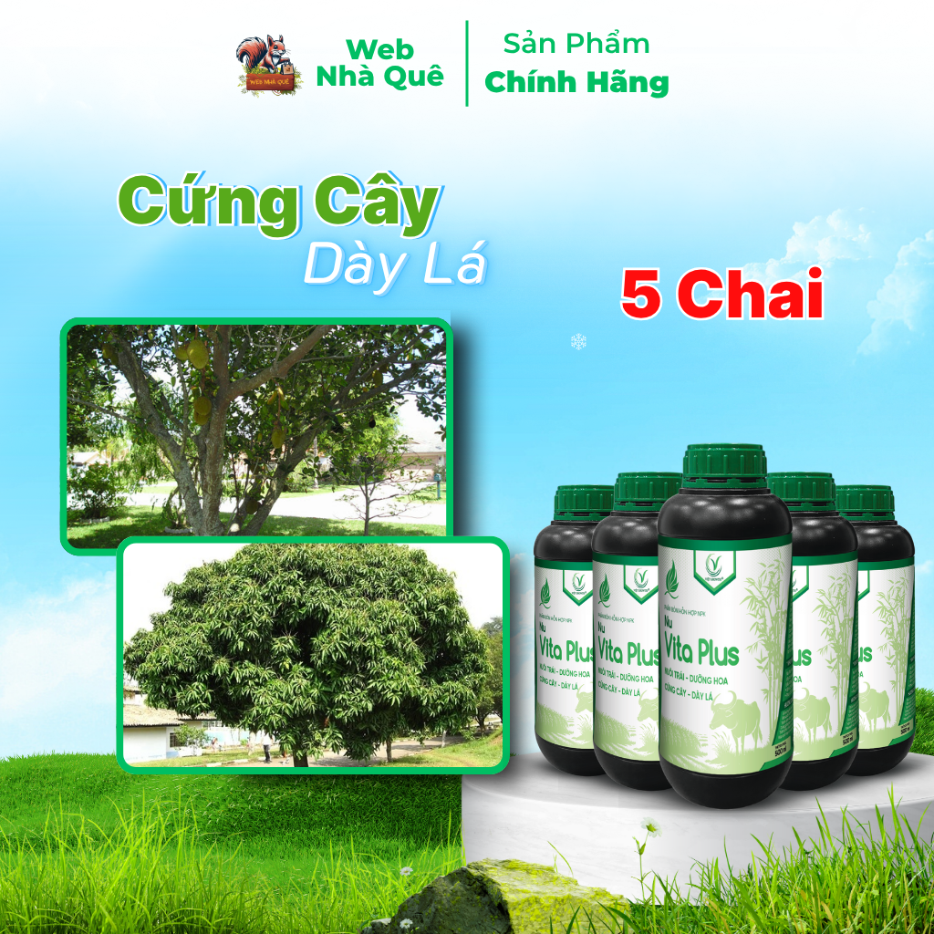 Combo 5 Hũ Phân Bón Lá Nu Vita Plus Tặng 1 Nu Bo Xanh Extra 250ml